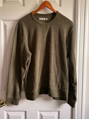 Outerknown Hightide Crew Terry Sweatshirt — Olive Green